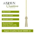 thumbnail image 3 of Aspen Creative 20505-11, 12" Copper Finish Metal Knob with Polished Brass Pull Chain, 3 of 8