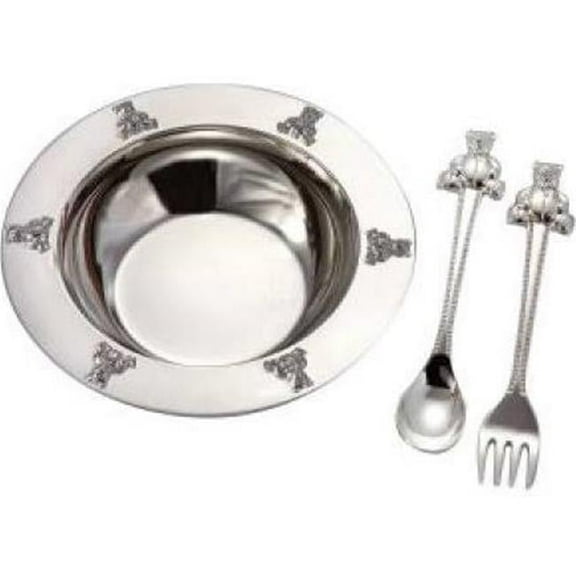 Leeber 80492 Set with Bear Bowl, Spoon & Fork