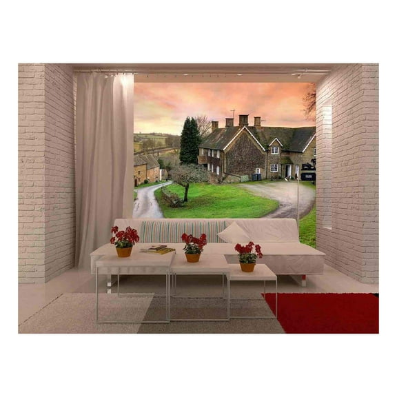 wall26 - Quiet Manor in Village - Removable Wall Mural | Self-Adhesive Large Wallpaper - 66x96 inches