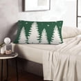 thumbnail image 3 of Christmas Pillow Covers 12x20 Inch Set of 2 Sage Green Cream Christmas Tree Snowflakes Decor Throw Pillows Winter Xmas Holiday Outdoor Lumbar Cushion Cases for Couch Bed Decorations, 3 of 5