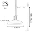 thumbnail image 3 of FSLiving Macaron White Nordic Light Fixtures with 15ft Plug-in UL On/Off Dimmer Switch Cord Minimalist Round Lampshade Wooden Handle Chandelier for Cabinet Kitchen,Bulbs Not Included - 1 Pack, 3 of 8