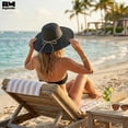 thumbnail image 4 of Sombrero de Playa Con Conchitas Para Mujer Ala Ancha 42 cm negro 42 cm, 4 of 6
