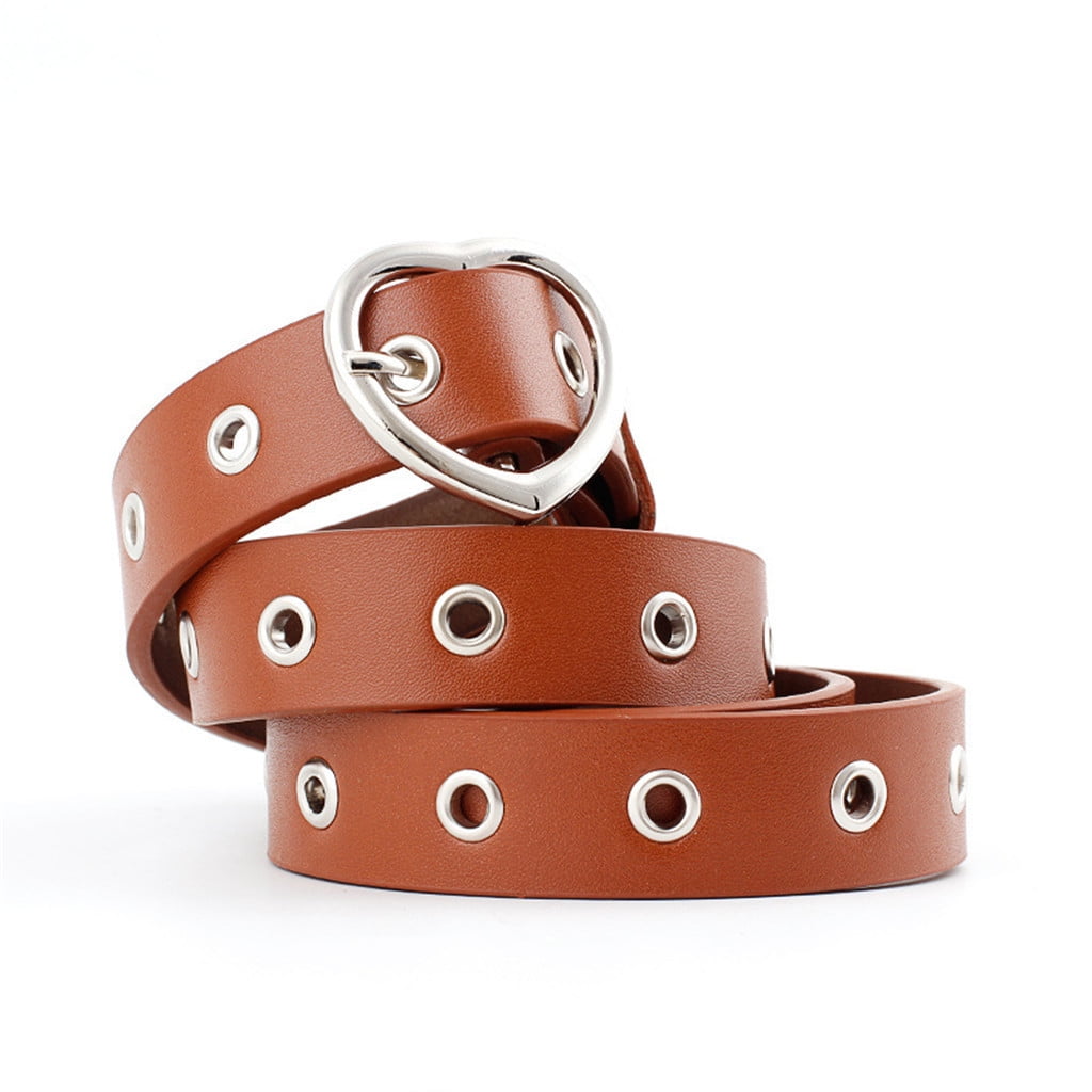 Correas Women Girls Heart-grommet-belt Pu Leather Casual C Correas Women Girls Heart-grommet-belt Pu Leather Casual C