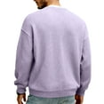 thumbnail image 5 of Havenx Mens Long Sleeve Shirts Knitted Crewneck Sweatshirts Textured Solid Color Tops Soft Comfy Casual Business Workout Clothes,Purple M, 5 of 5