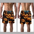 thumbnail image 3 of luoweisi Men's Beach Shorts Quick Dry Swim Trunks with Mesh Lining Halloween Pumpkin L, 3 of 5