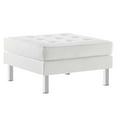 thumbnail image 6 of Modway Loft Vegan Leather Vinyl Armchair and Ottoman Set in Silver/White, 6 of 10
