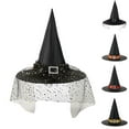 thumbnail image 3 of Xfvqtps Halloween Witch Hat Mesh Square Buckle Decor Halloween Spire Hats for Party Accessory Gold, 3 of 3