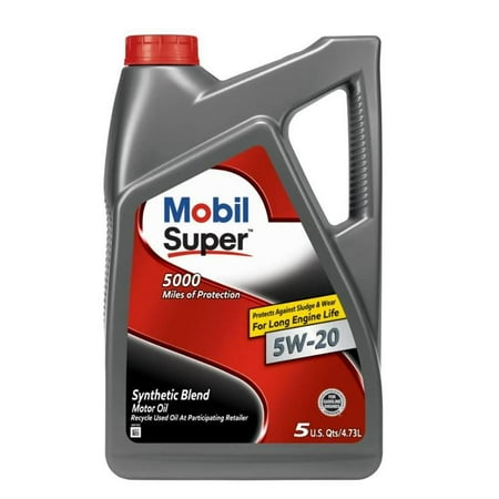 Mobil 1 Super Synthetic Blend Motor Oil, 5W-20, 5 Quarts