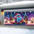 thumbnail image 5 of Uv Activated Christmas Garage Door Cover Banner, Fluorescent Christmas Door Cover, Glows In Dark 2D Flat Holiday Garage （13X6 Ft）, 5 of 9