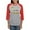 Heather/Red, variant on - Proud Army Girlfriend Black And Gold Long Sleeve T Shirt - Womens Baseball Tee