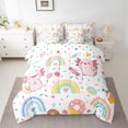 thumbnail image 2 of jejeloiu Cartoon Cute Axolotl 7-Piece Twin Bedding Sets,Colorful Kawaii Rainbow Bedding Comforter Set,Sweet Dessert Donut Sheet Sets For Girls Kids,Microfiber Bedroom Decor Reversible, 2 of 8