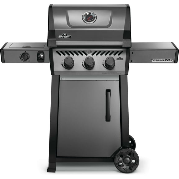 Napoleon Freestyle 365 3-Burner Propane Gas Grill with Range Side Burner in Graphite Grey