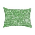thumbnail image 1 of Simply Daisy, 14" x 20" Zentangle 4 Green Floral Decorative Outdoor Pillow, 1 of 1