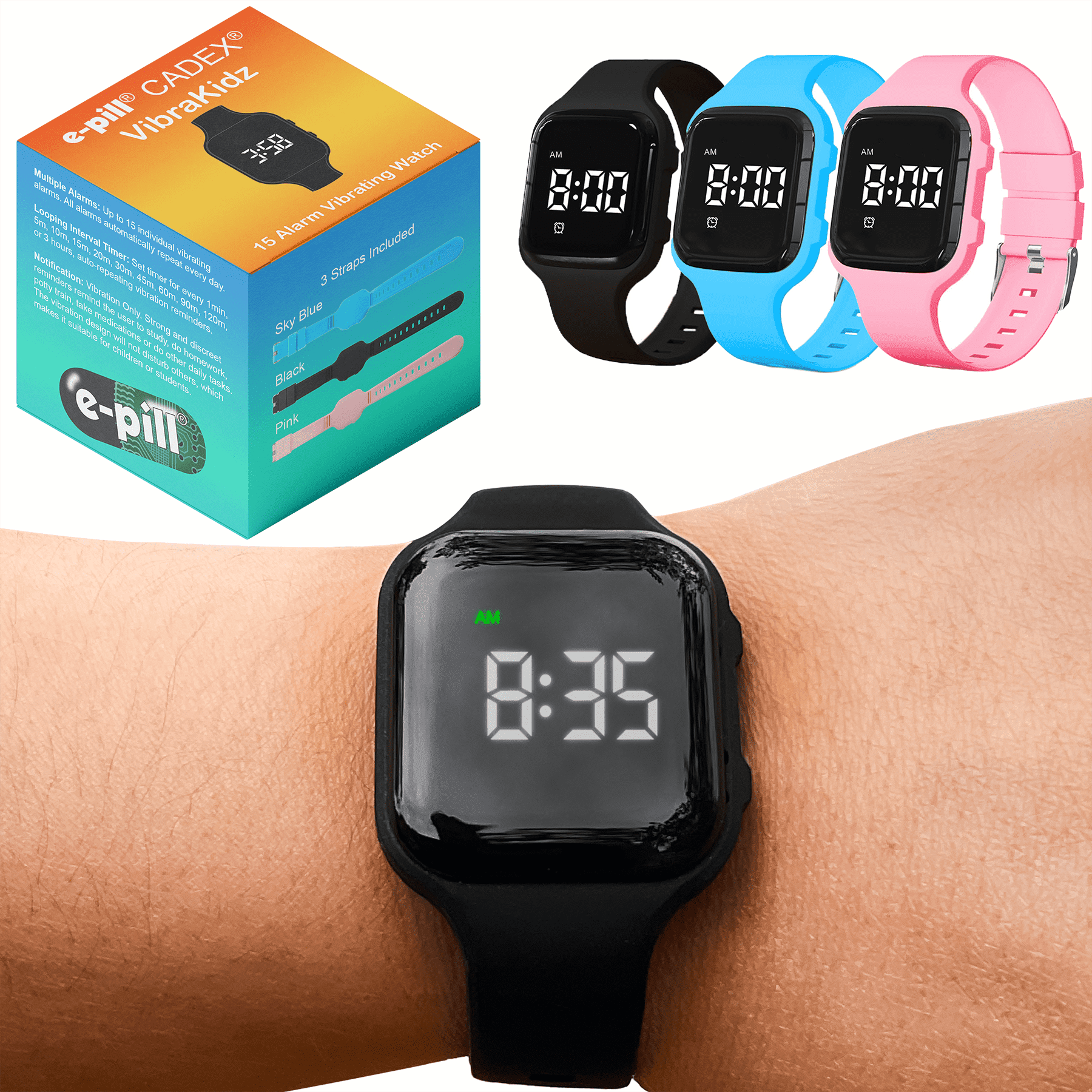 VM-LBK VibraLITE MINI Vibrating Watch with Black Band