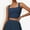 Navy, variant on Women's Pleated Detail Square Neck Sports Bra with Wide Straps and Fitted Design- Large, Navy