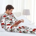 thumbnail image 6 of Honeii Rabbit And Hedgehog Pattern Mens Pajamas Set,2pcs Men's Lounge Long Sleeve Sleep Shirt and Pajama Bottoms Sleepwear Set,Mens Pjs Sets-Large, 6 of 7