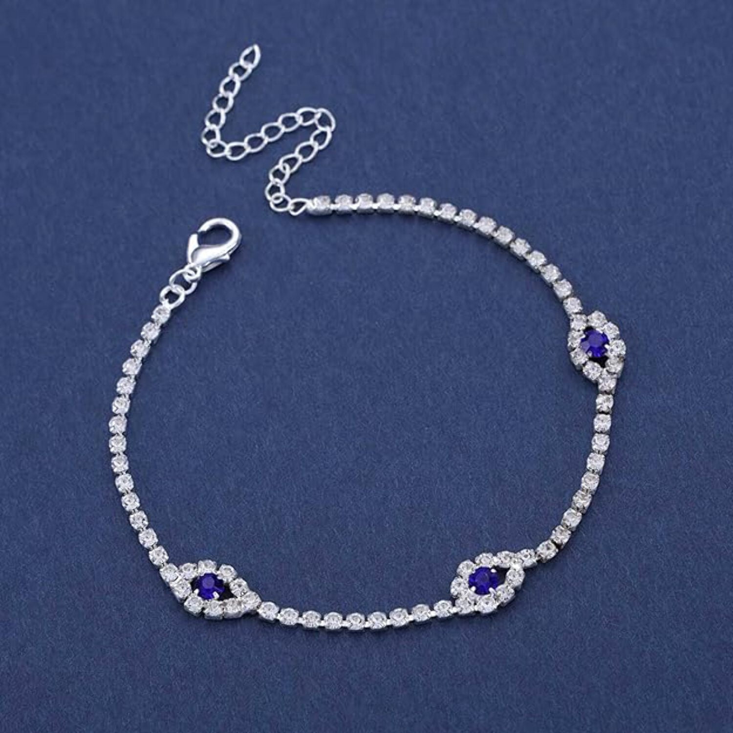 Beach Women Crystal Anklet Vintage Evil Eye Anklet Bracelet
