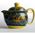 thumbnail image 2 of Porcelain Teapot 12oz Chinese Dargon Waves Pattern Stainless Mash Infuser for Loose Tea, 2 of 6