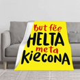 thumbnail image 2 of Cozy Soft Flannel Blanket - Durable Warm and Stylish for Sofa Travel Bed & Chair - Eye - catching Yellow with Playful Handwritten Design, 2 of 7