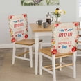 thumbnail image 5 of Happy Mother's Day Chair Covers Set of 2 Love You Mom Red Floral Petals Linen Texture Chair Back Covers Stretch Removable Washable Slipcovers Protector for Dining Room Kitchen Party Decor, 5 of 9