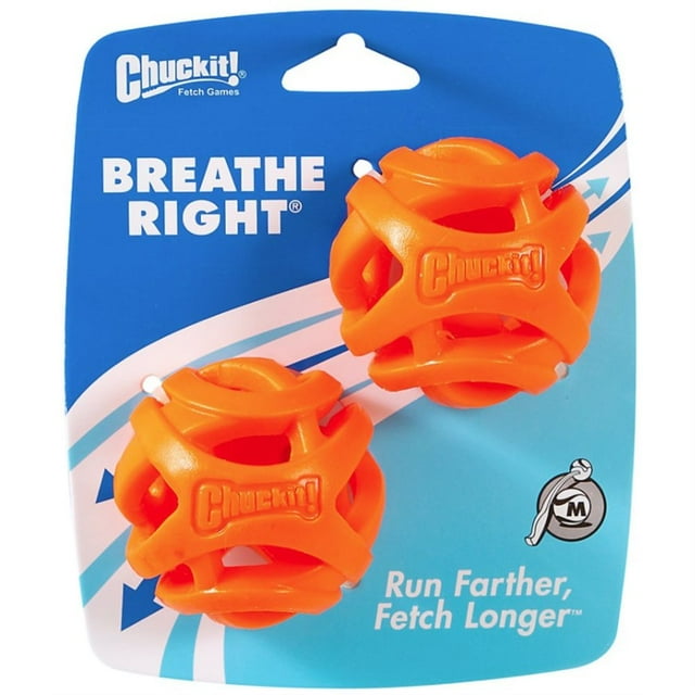 CHOK Quincaillerie Canine - Balle de Rapport « Respire à Droite » - Orange Moyen