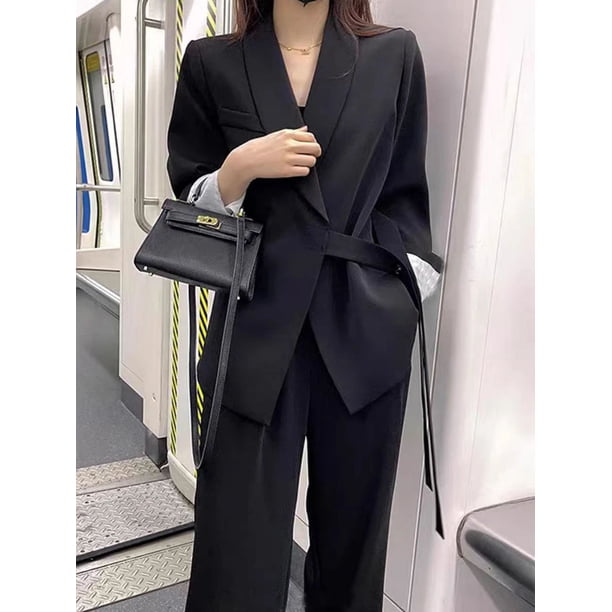 Conjunto de traje coreano para mujer, conjunto profesional de temperamento, traje holgado y relajado de estilo británico, conjunto de dos piezas, ropa nueva para mujer