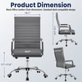 thumbnail image 6 of Lacoo Mid-Back Faux Leather Office Desk Chair Executive Conference Task Chair with Arms, Gray, 6 of 7
