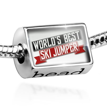 Bead Worlds Best Ski Jumper Charm Fits All European (Best Ski Fields In The World)