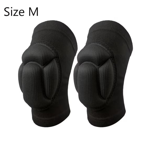 Asunby Protective Knee Pads for Men Women, Thick Sponge Anti-Slip Knee Pads with EVA Foam Liner for Volleyball, Gardening, Cycling, Dancing, Flooring, Black M