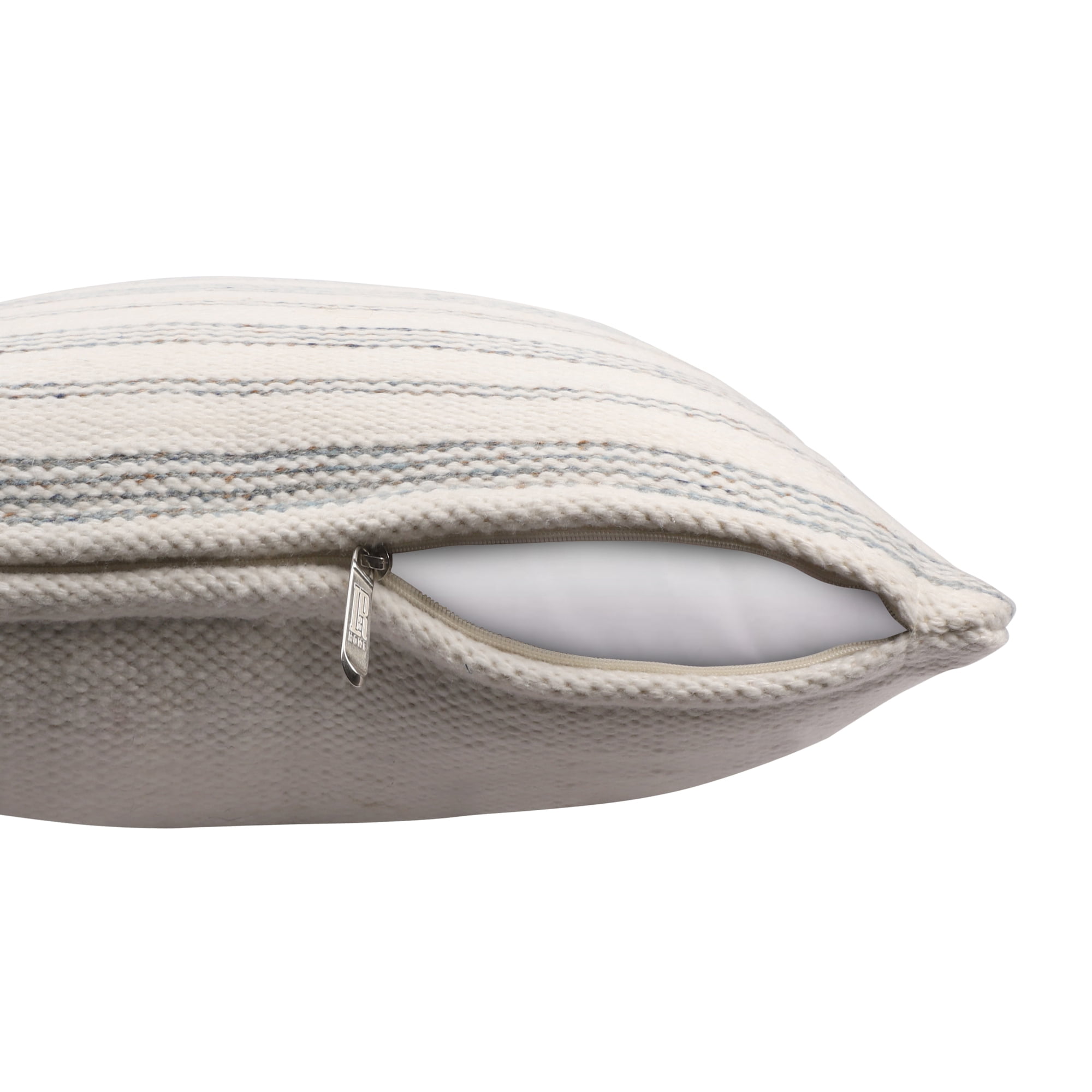 Ox Bay Petra 20" x 20" Blue/White Striped Reversible Indoor/Outdoor Adult Decorative Throw Pillow