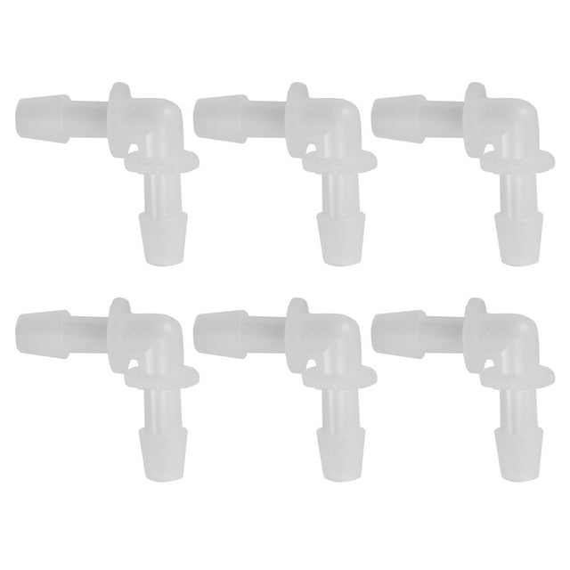 6 Pcs Automotive Vacuum Tubing Connector 90 Degree 3/8" L Shaped Vacuum Tubing Connector Assortment 2 Way Vacuum Line Fittings - Plastic Transparent