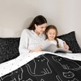 thumbnail image 5 of Manfei Cartoon Kitten Full Size Comforter Sets,Cute Stripe Cat Bedding Comforter Set,White Black Bedding Sets For Teens,Super Cozy Room Decor Reversible,3-Piece, 5 of 8