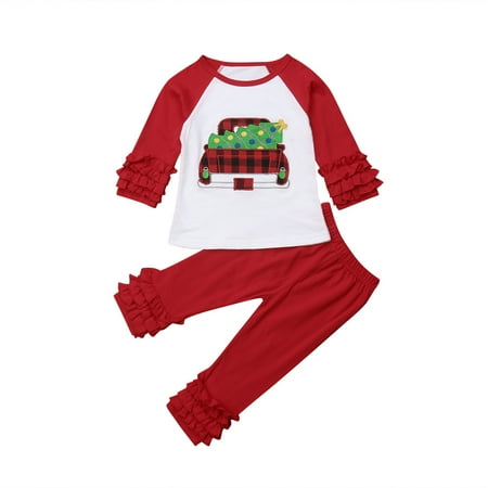 

Gueuusu Kid Baby Girls Christmas Outfits Long Sleeve Top Long Pants Set