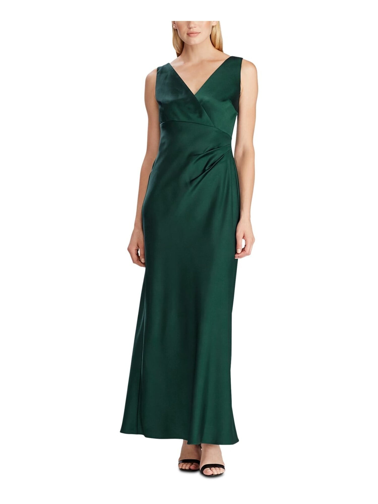 RALPH LAUREN Womens Green Sleeveless V 