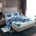 thumbnail image 2 of Girls Flower Bed Sheets Set Mandala Floral Sheet Set for Women,Blue Gradient Bed Set Vintage Ombre Queen Sheets,Oil Painting Aesthetic Bedding Set Room Decorative, 2 of 6