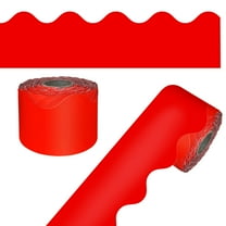 Carson Dellosa 65' Red Rolled Scalloped Bulletin Board Borders (1 roll)