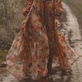 thumbnail image 6 of NMMUED Maxi Dresses for Women 2025, Floral Dress for Women, Long Western Dress for Women, Flowy Dresses for Women, Western Maxi Dress, Brown L, 6 of 7