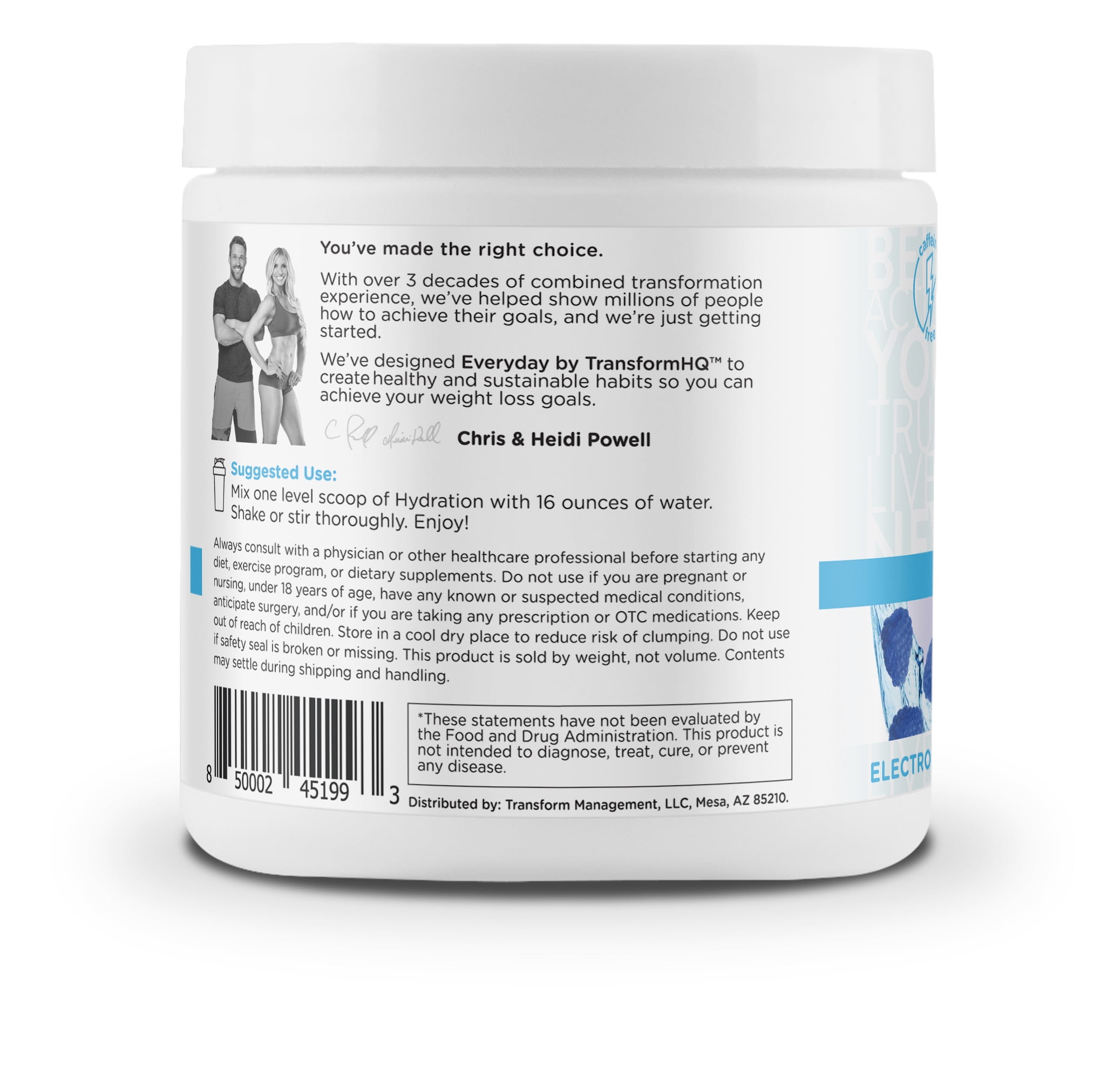 TransformHQ Hydration 42 Servings (Blue Raspberry) - Electrolytes, Mental Clarity, Vitamins