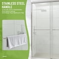 thumbnail image 2 of Hasipu 44-48" W x 76" H Shower Door, Semi-Frameless Double Sliding Shower Door with 5/16" (8mm) Crystal Clear Tempered Glass Door Bathroom Enclosure Silver, 2 of 14