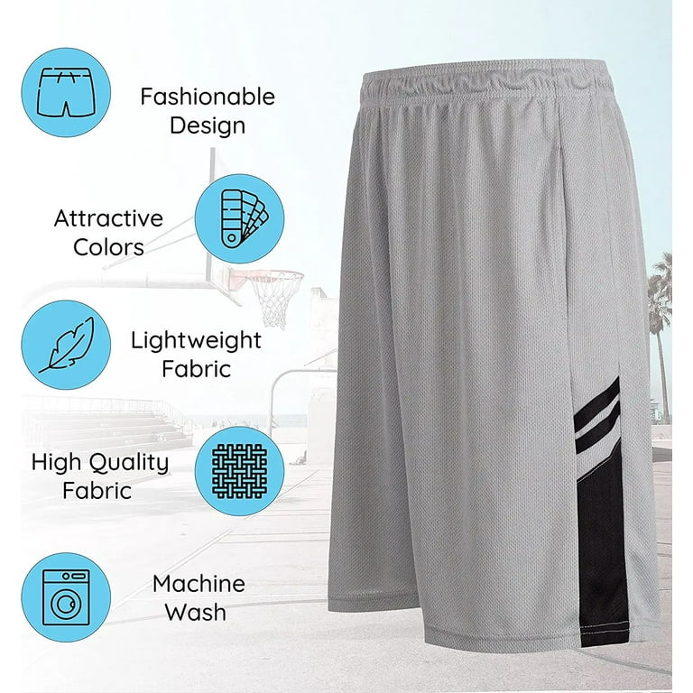 Essential Elements Confezione Da 5 Pantaloncini Sportivi Uomo Con Tasche - 100% Poliestere Traspirante - Multicolore Taglia S