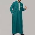 thumbnail image 2 of SIYUDAN Thobe for Men Kaftan Casual Long Sleeve Mens Summer Robes Loose Fit Hooded Dress for Men Green Robe Men, 2 of 9