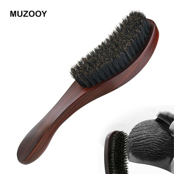 MuzooyBeauty Bristles Wave Brush, Boar Bristle Wave Hair Brush for Thick Coarse Hair Restore Shine and Texture