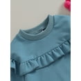 thumbnail image 5 of Bagilaanoe Newborn Baby Girl Oversized Romper Sweatshirt Long Sleeve Bodysuits Ruffled Pullover 3M 6M 9M 12M 18M Infant Casual Tee Tops, 5 of 8