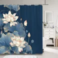 thumbnail image 5 of Lotus Shower Curtain Chinese Ink Painting Plant Zen Flower Watercolour Art Creative Polyester Fabric Bath Curtain Bathroom r, 5 of 7