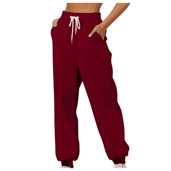 Summer Pants for Women’ s Lined Sweatpants Wide Straight Leg Pants Bottom Sweatpants Joggers Workout High Waisted Yoga With Pockets Slim Leg Trousers Women Bottoms Jr Fall Fashion Fancy for RD2 L