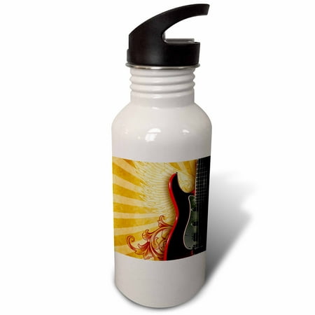 

Rock guitar on a rock poster background 21 oz Sports Water Bottle wb-53078-1