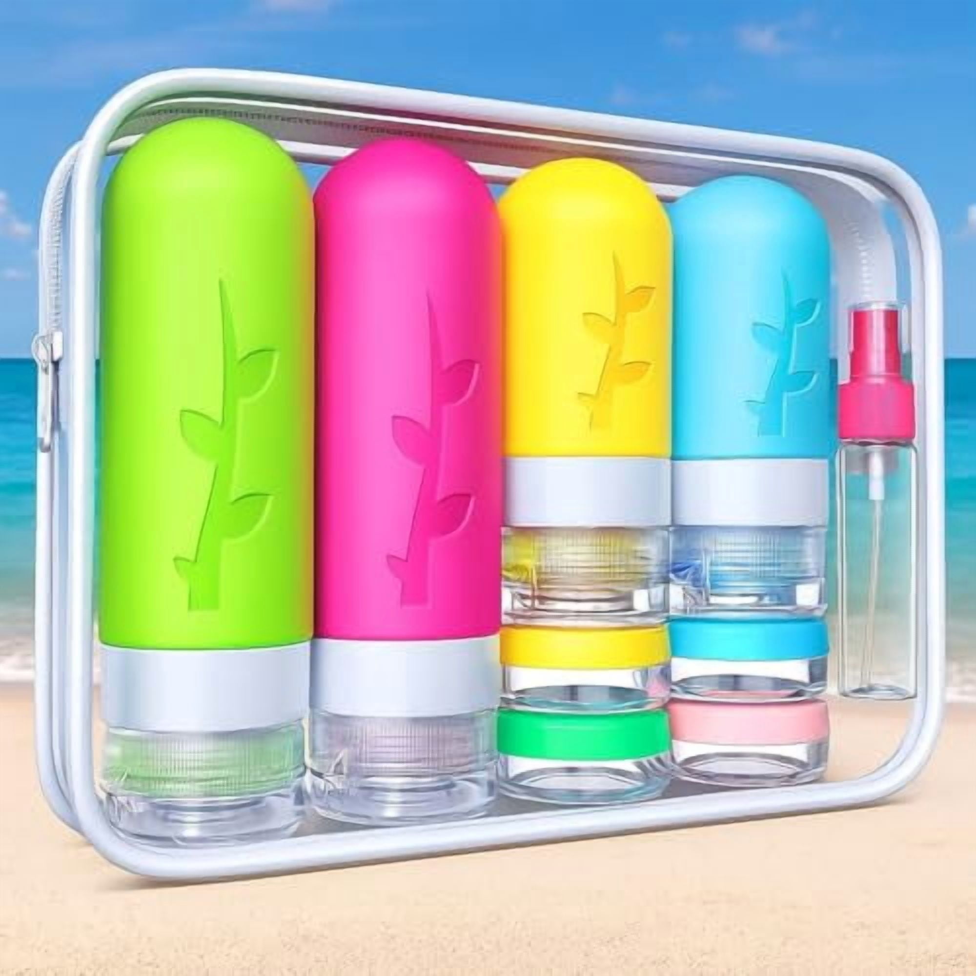Silicone Travel Containers for Toiletries, Leak Proof Refillable Liqus Shampoo And Conditioner travel Essentials, 18pack Travel Bottles for Toiletries – toiletry Bottles