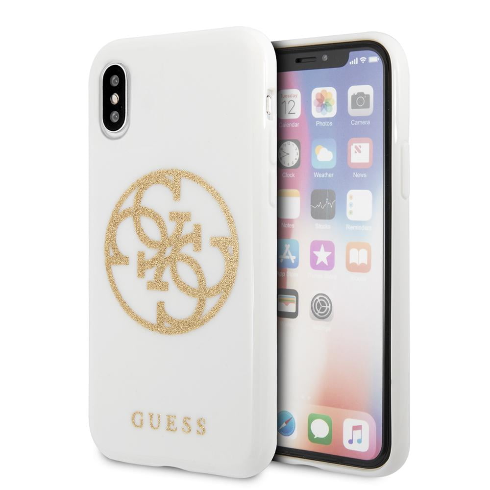 Datter sy smøre iPhone XS/X - Hard Case White Glitter With Circle Logo - Guess - Walmart.com