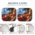 thumbnail image 5 of Kdxio Tropical Beach Candlelight Print 2-Piece Sun Shade Front Windshield - Foldable Car Front Window Sunshades for Most Sedans SUV Truck, 5 of 5