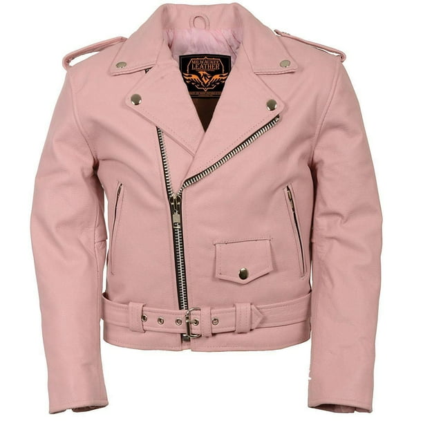 Milwaukee Leather Sh2010 Pink Kids Traditional Style Pink Leather Motorcycle Jacket Pink Walmart Com Walmart Com